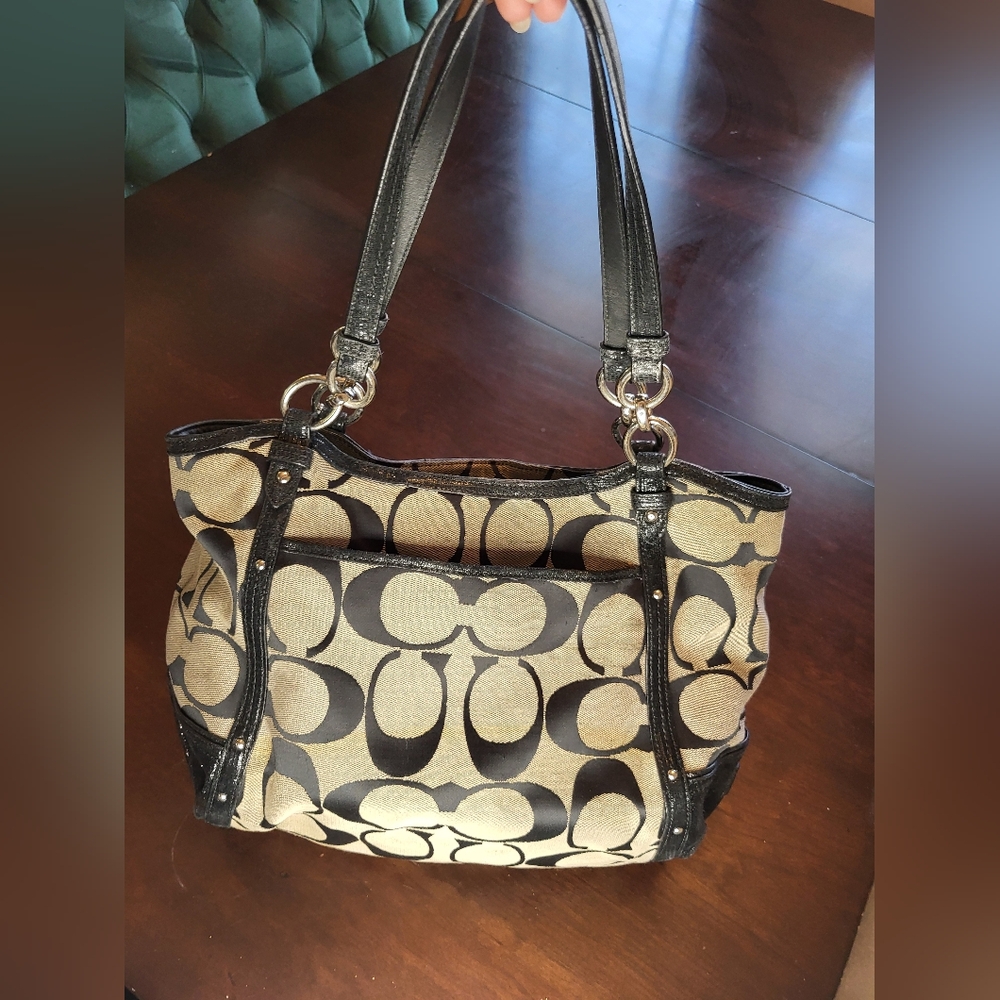 Preloved Coach Alexandra Chain Shantung Tote